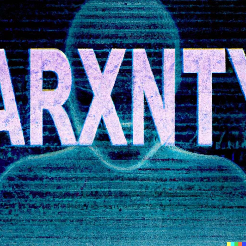 a representation of anxiety, a hologram projection